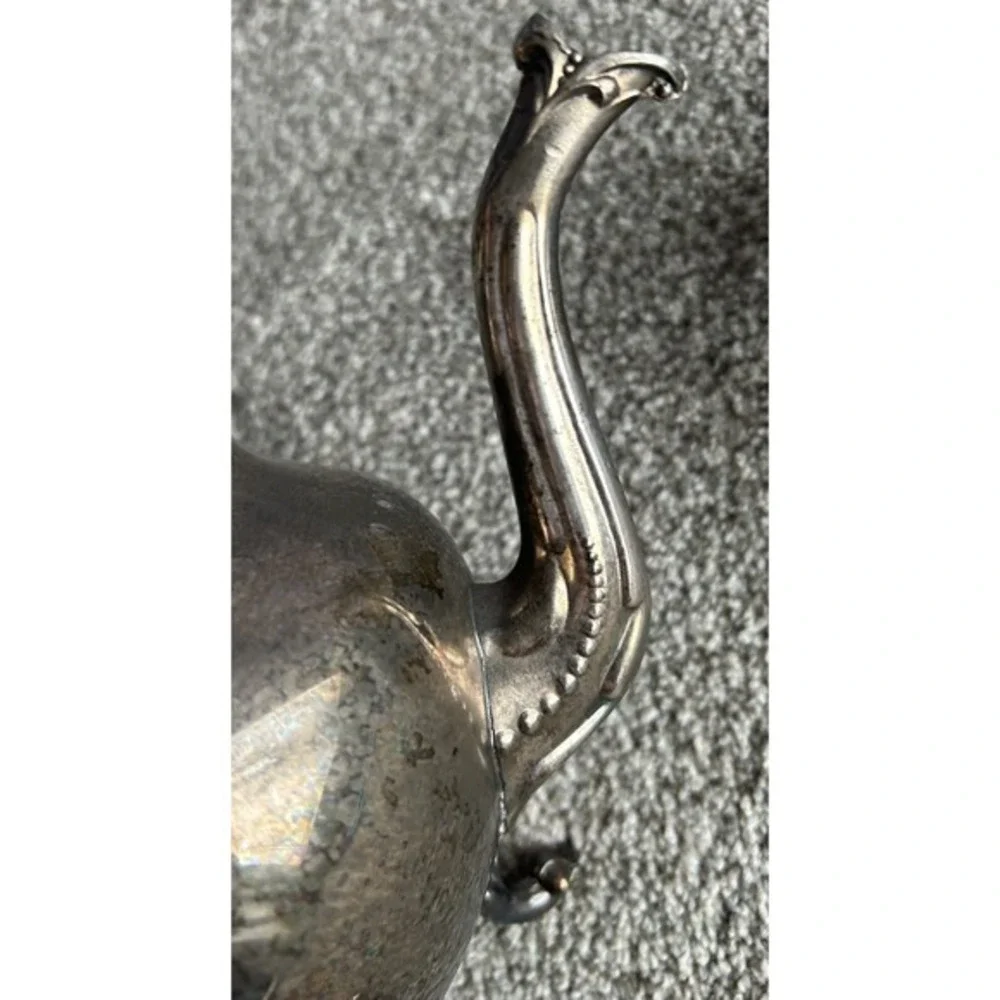 Antique Birmingham‎ Silver Footed Coffee/Teapot BSC & Creamer Pitcher Collector
